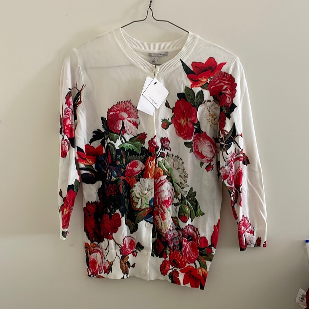 Halogen floral printed cardigan (sz sp)